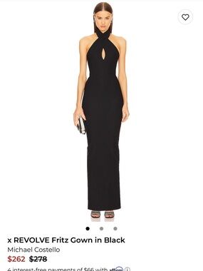 Revolve x Michael Costello Black Strapless Slit Evening Gown